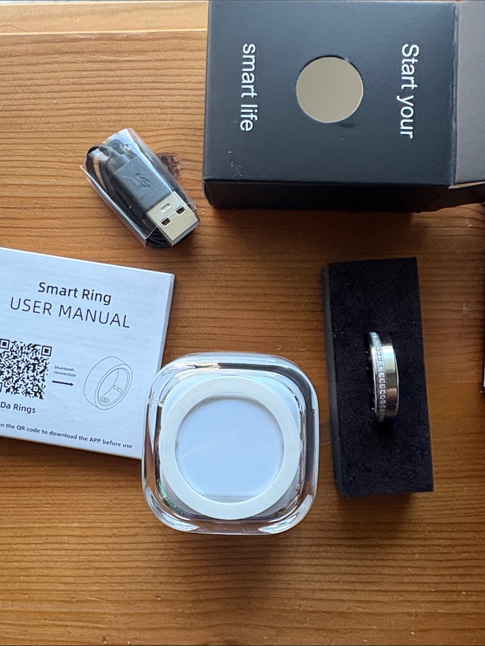 Brand New! Size 11 Silver with Faux Diamonds Smart Ring Heath Ring Fitness Ring